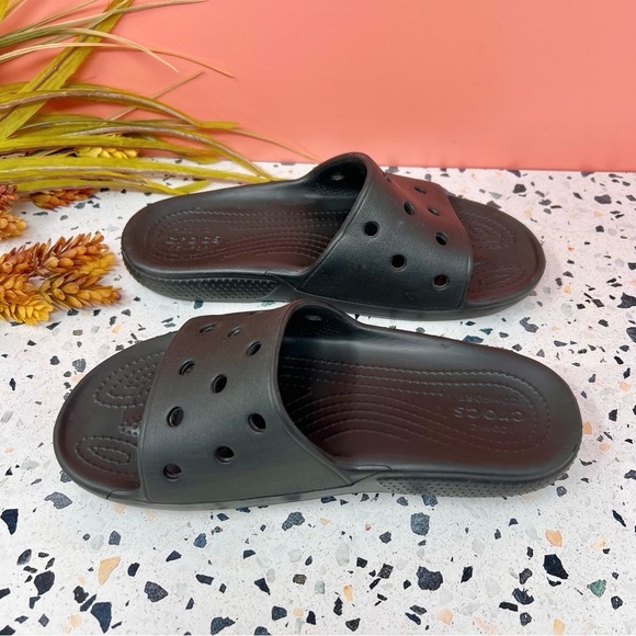 CROCS Classic Iconic Slide V2 Women’s Slip On Comfort Sandals Sz 7 - Picture 4 of 8
